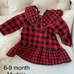 Mud Pie Red and Black Plaid Kids Dress